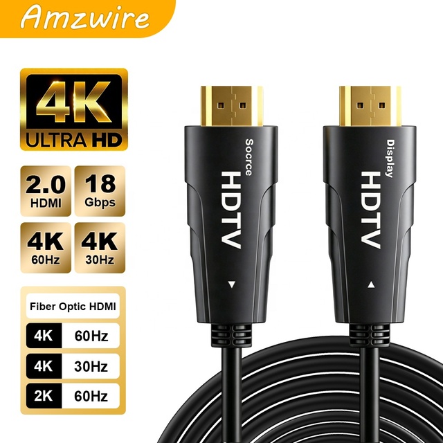 AOC HDMI 2.0 Cable 4K 60Hz 18Gbps Lossless Active Optical Fiber HDMI Cable Ultra Slim HDR Zero Latency for Home Theater 10m-100m