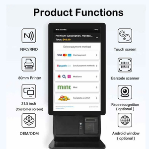 Tất cả-trong-một 15.6 21.5 inch cảm ứng điện dung màn hình Android kiosk Máy tính để bàn tự phục vụ kiosk Máy in POS Máy cho nhà hàng - Product Image 2