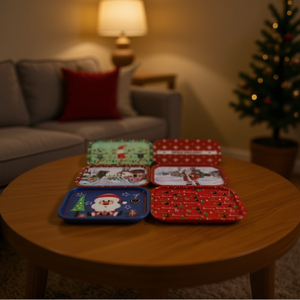 Homeera Decorative Tray 40x28.5cm Iron Christmas Scenic Rectangle For Home Decoration - Product Image 2