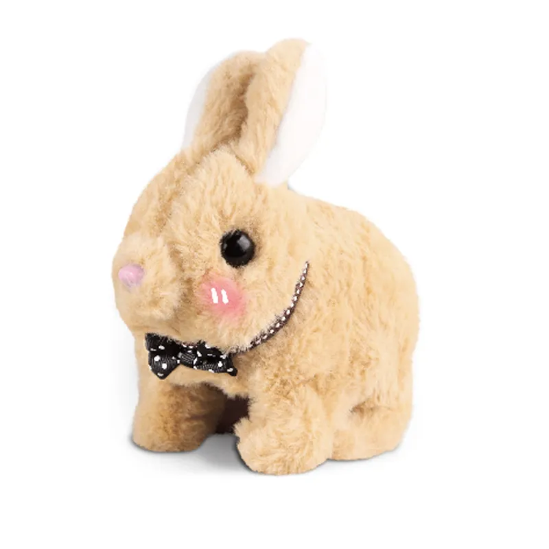 أرنب محشو لطيف ويمشي، لعبة أرنب محشو للأطفال بتصميم لطيف مع صوت محاكي