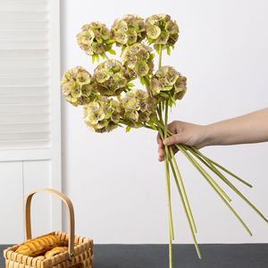 Fleur artificielle de chrysanthème moulin à vent Meng Jie à 5 têtes en polyester pour décoration intérieure, arrangement floral, bureau, mur, conférence - Product Image 4