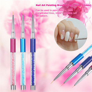 Pinceau liner pour nail art en nylon ultra-fin, manche métallique avec capuchon, stylo de traçage doux pour le dessin de lignes au vernis gel - Product Image 6