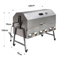 WeWork 헤비 듀티 야외 로스터 침 로티 세리 바베큐 그릴 돼지 양고기 치킨 로스터 80kg 숯 바베큐 로티 세리