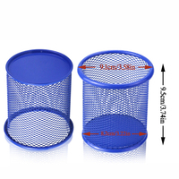 Bureau fournitures scolaires rond noir métal maille fil fer poudre enduit bureau bureau Table stylo tasse porte-crayon