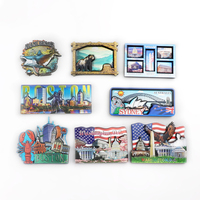 Aimant de réfrigérateur en bois MDF avec design personnalisé, souvenir touristique des villes de Washington, D.C., aimant magnétique en époxy