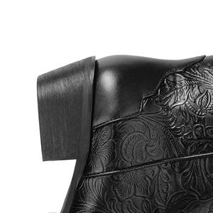 <span class=keywords><strong>Botas</strong></span> Vaqueras Occidentales con Estampado Floral para <span class=keywords><strong>Mujer</strong></span>, Altura hasta la Rodilla, Punta Puntiaguda, Tacón Cuadrado, Altura Personalizable, Mayor Comodidad, para Todas las Temporadas - Product Image 6