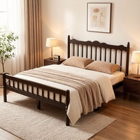 Lit double en métal forgé, style moderne et minimaliste, épaissi, multi-tailles, ensemble de chambre à coucher démontable pour dortoir scolaire, appartement, chambre.