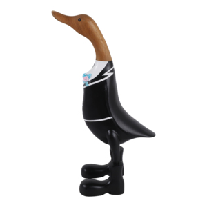 Statuetta di anatra in legno, scultura decorativa per la casa, il bagno, l'ufficio, il soggiorno. - Product Image 4
