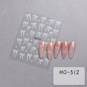 สติกเกอร์ติดเล็บลายโบว์ริบบิ้น 5 มิติ สีชมพู ลายดอกไม้ น่ารัก สไตล์คาวาอิ สำหรับตกแต่งเล็บในฤดูร้อน ดีไซน์สวยงาม ทำเองได้ - Product Image 5