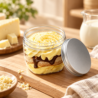 Pot cosmétique transparent en PET de 200 ml avec couvercle pour le stockage du miel, du beurre corporel, des gommages, des poudres en vrac et des produits alimentaires