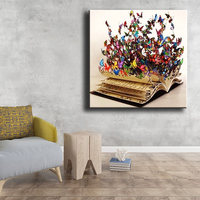 Promotion : Livre de broderie papillon coloré 5D, peinture diamant carrée complète, animaux, point de croix, art ASF1037