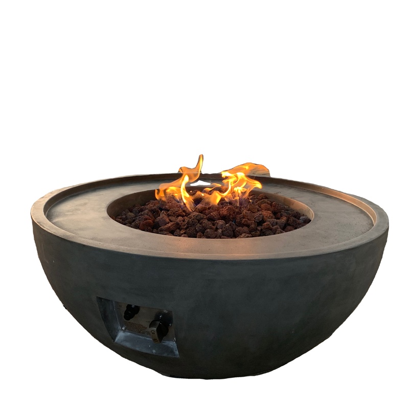 Round GFRC Outdoor Gas Fire Pit