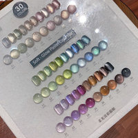 ZRKGEL Nouvelle Arrivée Tendances Beauté Vernis à Ongles Gel Effet Œil de Chat Cristal Ultra-Reflectif Brillant 30 Couleurs Non Toxique Longue Durée