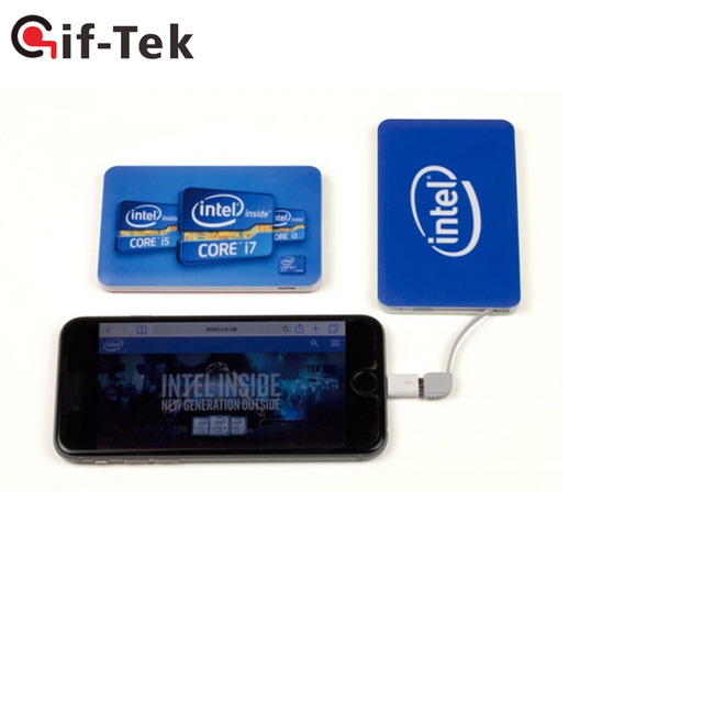 OEM 2500 4000mAh Ultra Slim Fast Charging Portable Powerbank CE Certified Li-Polymer Battery Micro USB Input Type-C Built-in