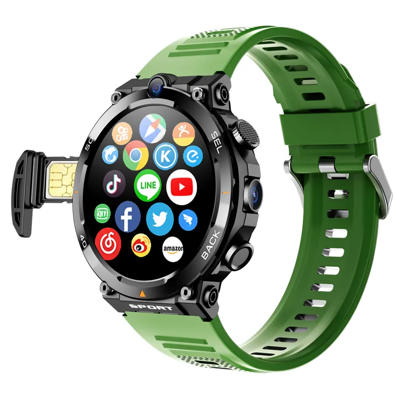 2023 latest 4G smartwatch GPS 1.39inch dual camera 800mA rechargeable H10 pro smart watch with wifi and sim card 4g