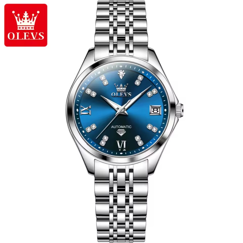 blue dial silver strap