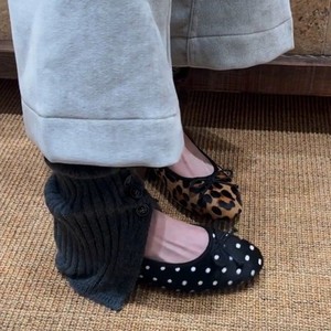 Women's French Polka Dot <b>Bow</b> Closed Toe Pumps 2026 Spring New Arrival Elegant Retro Leopard Print Round Toe Flats - Product Image 5