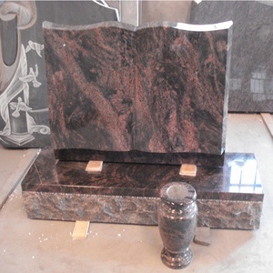 Tombstone de granito rojo indio aurora, forma de libro abierto, Simple, conmemorativo, precio - Product Image 2