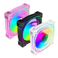 Ventilateurs de PC de jeu RGB LED AntarcChill 120 mm, 4 broches, multicolores, 5 V ARGB, refroidisseur de processeur en plastique avec application pour boîtier d'ordinateur