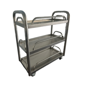 Carrito de acero inoxidable VICTORY para cocina, carro de mano SS de tres capas, equipo de cocina inox para comedor, suministros para restaurante - Product Image 3