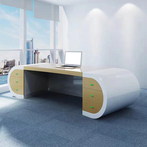 2024 Newest Commercial Furniture Luxury Modern Design Manager Ceo Boss Office Executive l Shaped Office Desk <strong>Bureau</strong> De Travail - Product Image 4