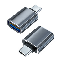 Obcxin USB-C ke USB OTG Adapter 4-Pack Zinc Alloy untuk Laptop Thunderbolt 4/3 Kompatibel dengan IPhone16/15 MacBook Pro untuk S24 iPad.