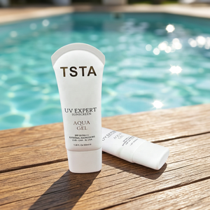 Crème solaire UV Expert Aqua Gel SPF50 50ml, tube super ovale en plastique blanc avec bouchon à vis super ovale, logo estampé à chaud, extrémité ronde - Product Image 4