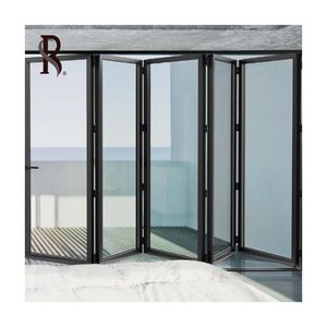 Rising NFRC Estilo nórdico Aislamiento térmico de sonido Puertas plegables de vidrio templado Patio Acordeón Puertas de patio plegables para villas - Product Image 3