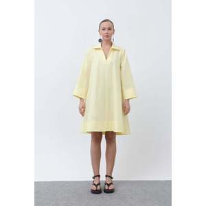 เดรสสั้นผ้าป๊อปลินสำหรับผู้หญิง -32274ELB - สีเหลือง - Product Image 3