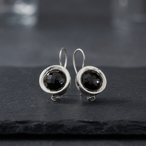 Pendientes de Mujer Art Palace, Estilo Vintage, con Bola de Ónix Negro, Biselado, Chapado en Plata Antigua, Joyería para Boda - Product Image 4