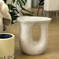 Table d'appoint de jardin décorative moderne, robuste et résistante, en faux marbre, pour patio