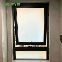 Ventana Abatible de Aluminio con Recubrimiento en Polvo de Color Personalizado, Vidrio Insonorizado para Proyectos de Construcción Residencial