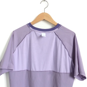Fabricante BSCI de alta calidad 2025, superventas, estilo de retazos morado claro, camiseta de manga corta sencilla y suelta para mujer - Product Image 2