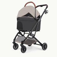 Poussette pour animaux de compagnie avec cadre métallique, détachable, 4 roues, légère, pliable, pour les voyages en plein air