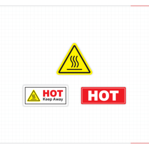 Hot Surface Heat Warning Rectangular Adhesive PET <b>Waterproof</b> High Temperature Machine Safety Label Industrial Adhesive <b>Sticker</b> - Product Image 1