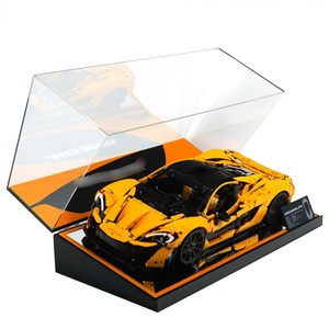 Vitrine De Garage Pour Voiture 1:24 LED USB - Boîtier Acrylique Éclairé Avec Parking, Protection Anti-Poussière Pour Collectionneurs