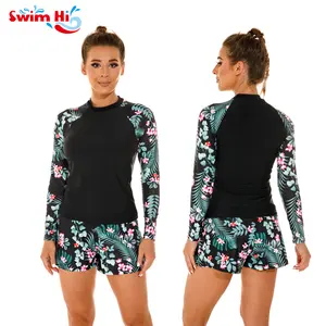 Rash Guard Customize Wholesale Oem Sublimation Printed Long Sleeve Surf Wear Women Custom Modest Swimwear