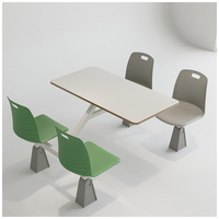 Ensemble table et chaise de cantine scolaire en plastique confortable pour manger dans les cafétérias et les restaurants
