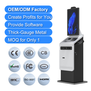 Kiosque de paiement multi-mode à écran tactile de 32 pouces, compatible SDK, sur pied, pour le dépôt d'espèces et les cartes, avec fonction de change. - Product Image 2