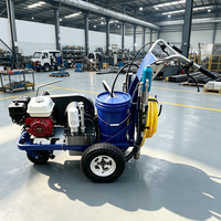 Machine de marquage routier manuelle à peinture froide avec pompe 2500 psi pour matériaux de peinture lourds