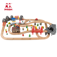 Ensemble de Train éducatif pour enfants, jouet de train en bois pour bébé
