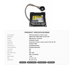 Ballast de phare au xénon HID 12V 35W 85967-51050 85967-52020 avec allumeur intégré pour la réparation des phares Toyota Lexus D4S D4R - Product Image 4