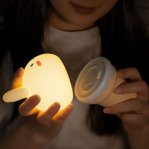 Cute Ice cream rabbit design Silicone Night Lamp Kids Animal Kawaii Colorful USB Rechargeable <b>Sleep</b> Silicone Night <b>Light</b> - Product Image 5