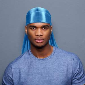 Couvre-chef Soyeux Personnalisé Solide Designer Compression Lisse Satin Durags Vagues avec Longue Queue Pour Hommes Durags pour Hommes - Product Image 4