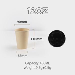 แก้วกระดาษกาแฟร้อนแบบผนังเดียวพร้อมฝาปิด ขนาดและโลโก้สั่งทำได้ 2.5oz 4oz 6oz 7oz 8oz 10oz 12oz 14oz 16oz 20oz 22oz - Product Image 4