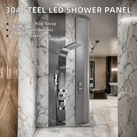 Panneau de douche en acier inoxydable 304 avec jets pluie et cascade, système de douche mural pour salle de bain