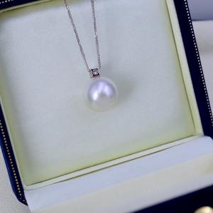 Collana di perle australiane del mare del sud in oro naturale oro bianco 18K impeccabile principessa Diana stile - Product Image 1