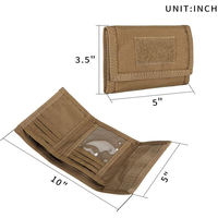 Portefeuille trifold imperméable en nylon 1000D pour homme, porte-cartes d'identité, sac portefeuille tactique avec poche à monnaie