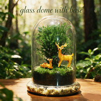 Décoration pour hall d'hôtel, maison de luxe, artisanat haut de gamme, centre de table de mariage, vase en verre borosilicate transparent sans BPA avec dôme et base