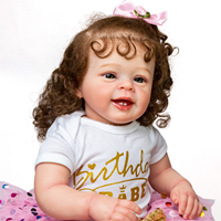 NPK YANNIK Muñeca de Alta Calidad de 60cm para Bebé Reborn, Muñeca Popular para Niña, Cuerpo Suave con Pelo Marrón Enraizado